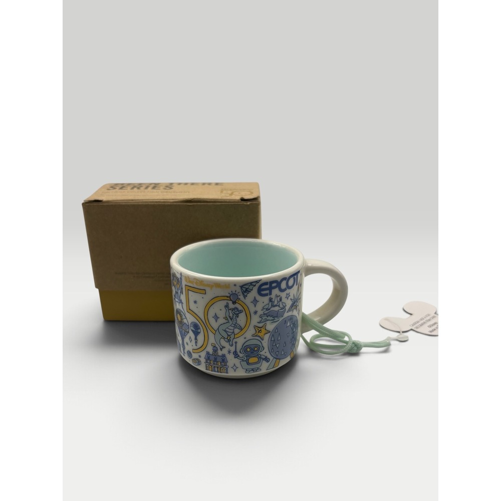 Disney Starbucks EPCOT 50th Been There Series Mini Mug Ornament 2 oz 2021